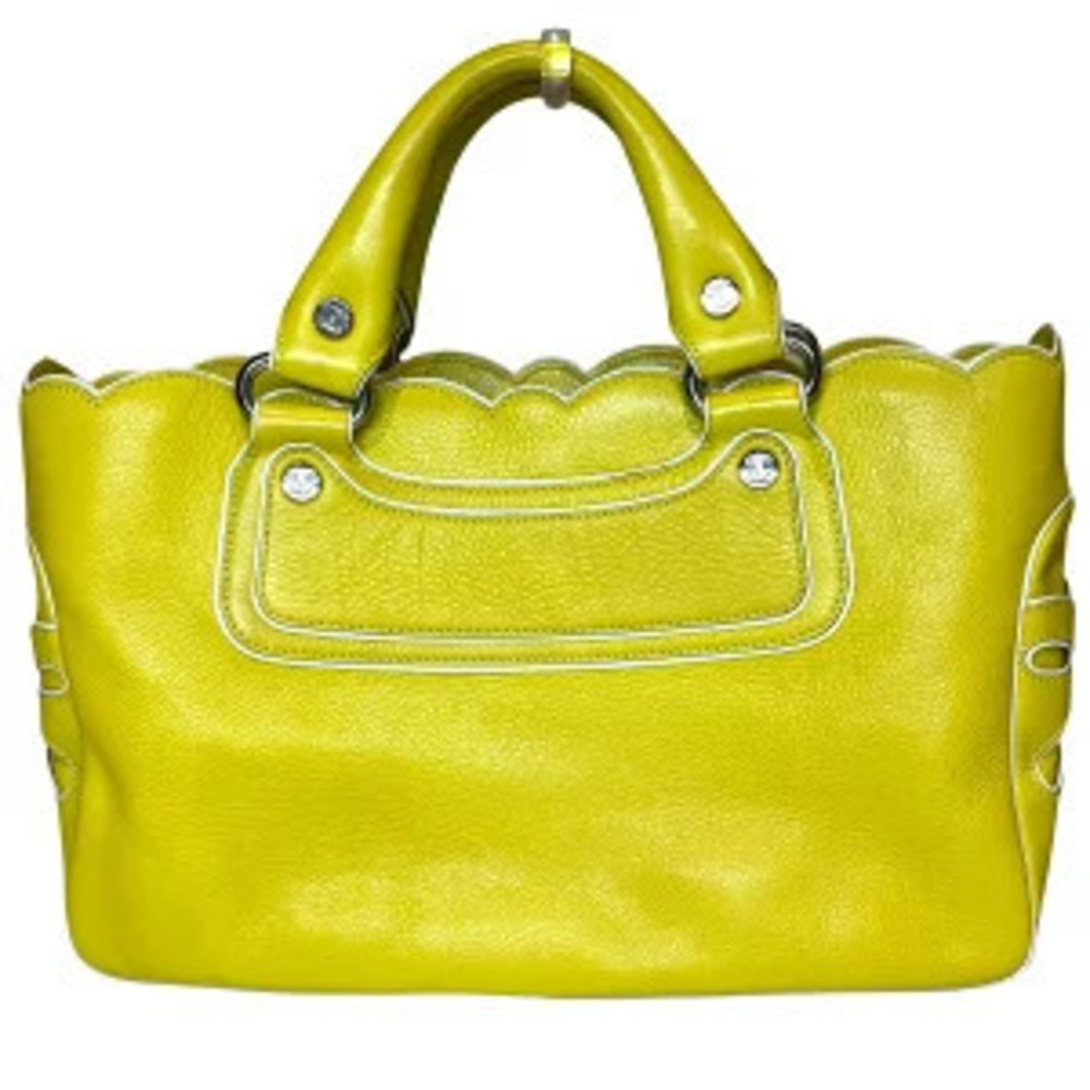 Celine Boogie Bag yellow leather Boogie Bag rolled scalloped